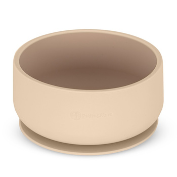 PETITE&MARS Dwukolorowa silikonowa miseczka Take&Match 6m+ Desert Sand