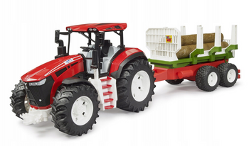 Bruder 3453 Traktor ROADMAX z przyczepą i trzema pniami