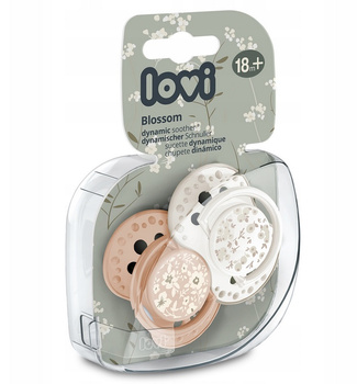 Lovi Smoczek silikonowy dynamiczny 18m+ Blossom Ivory 2 szt.