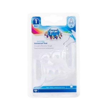 Canpol babies smoczek silikon wolny okrągły do butelki wąskiej 2 szt