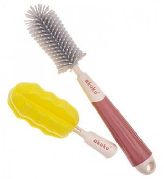 Akuku Szczotka silikonowa z wymienną końcówką