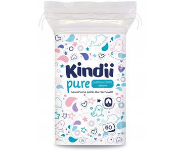 Cleanic Kindii Pure bawełniane płatki dla niemowląt, 60 szt.