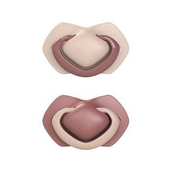 Canpol Babies Smoczek silikonowy Light touch 18 m+ symetryczny Pure Color 2 szt. Różowy