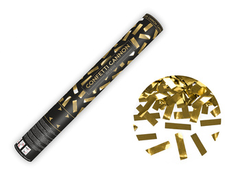 Tuba z konfetti, złoty, 40cm