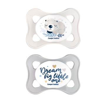 Canpol Babies Smoczek silikonowy symetryczny 0-2m Mini Szary