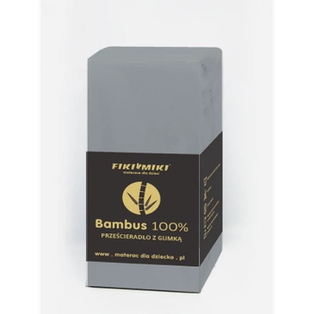 Fiki Miki Prześcieradło bambusowe 60 x 120 cm szare