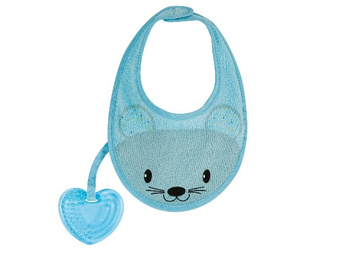 Śliniak z gryzakiem 4m+ Niebieski