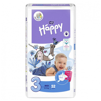 BELLA HAPPY Pieluchy jednorazowe Midi 3 5 - 9 kg 52 szt.