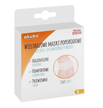 Akuku Wielorazowe majtki poporodowe, siateczkowe M