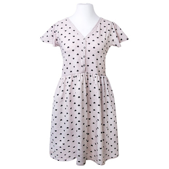 Eevi Koszula ciążowa Linda beżowa w serduszka L