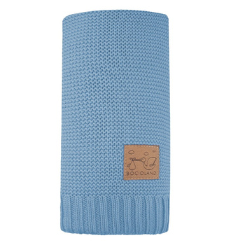 Bocioland Kocyk bambusowo - bawełniany Paris - Niebieski  80 x 100cm 