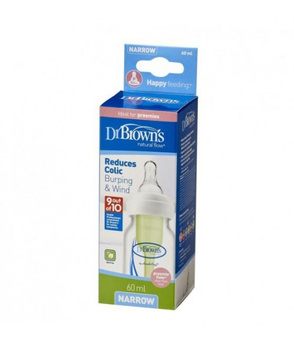 Antykolkowa Butelka Options standard 60 ml ze smoczkiem dla wcześniaków - Dr Brown's