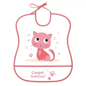 Canpol babies Miękki Śliniak zmywalny Cute Animals Kotek
